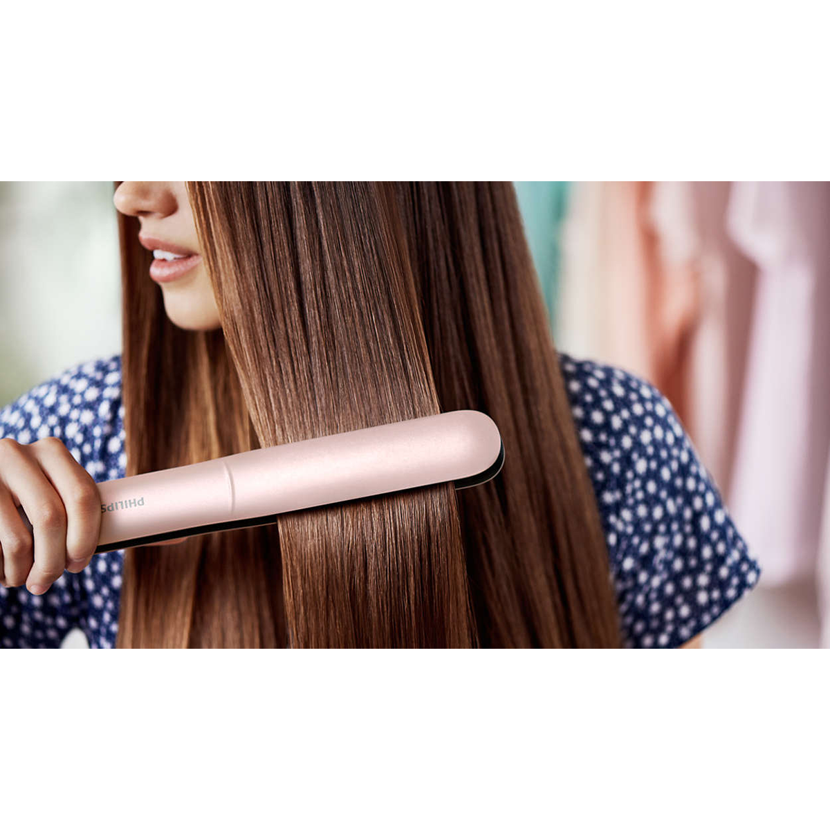 Buy PHILIPS Advanced KeraShine Hair Straightener with Thermo Protect Technology Ceramic Plates Pink Black Online Croma